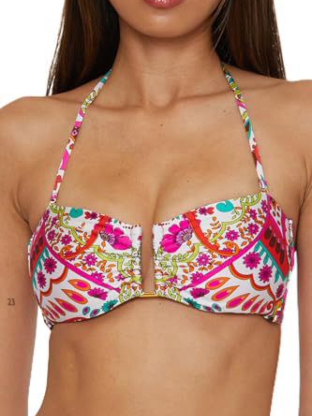 NWT Trina Turk U Wire Hawaiian Garden Bandeau Bikini Top size 14